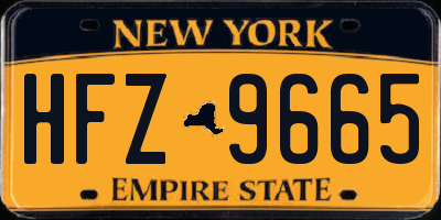 NY license plate HFZ9665