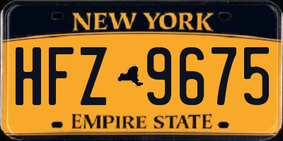 NY license plate HFZ9675