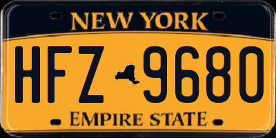 NY license plate HFZ9680