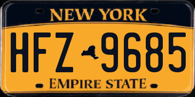 NY license plate HFZ9685