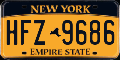 NY license plate HFZ9686