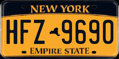 NY license plate HFZ9690