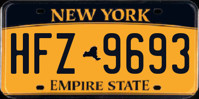 NY license plate HFZ9693