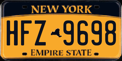 NY license plate HFZ9698