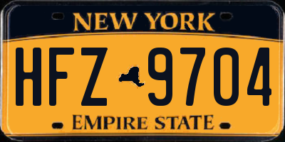 NY license plate HFZ9704