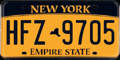 NY license plate HFZ9705