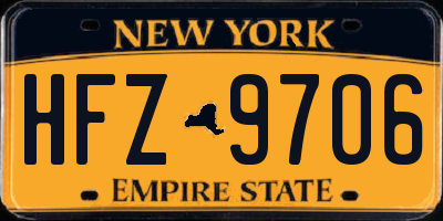 NY license plate HFZ9706