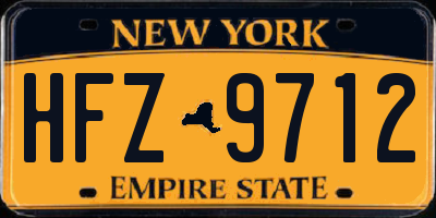 NY license plate HFZ9712