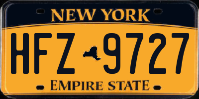 NY license plate HFZ9727