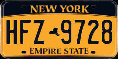 NY license plate HFZ9728