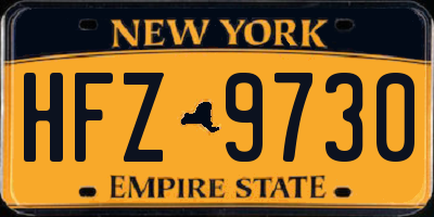 NY license plate HFZ9730
