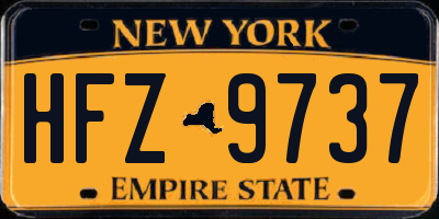 NY license plate HFZ9737