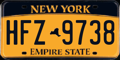 NY license plate HFZ9738