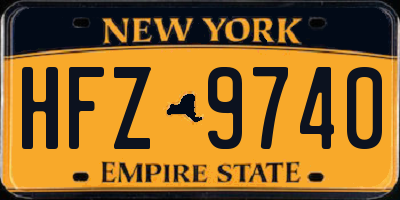 NY license plate HFZ9740