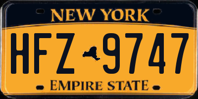 NY license plate HFZ9747