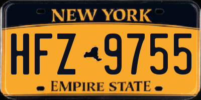 NY license plate HFZ9755