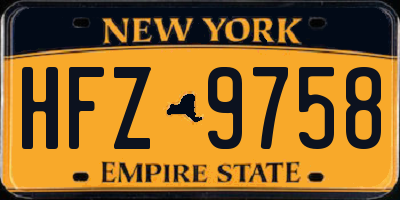 NY license plate HFZ9758