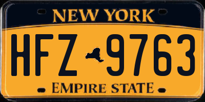 NY license plate HFZ9763