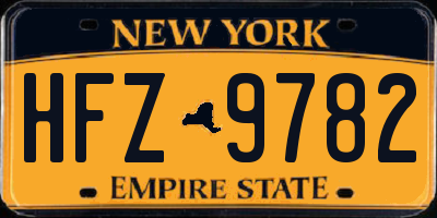 NY license plate HFZ9782