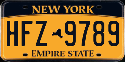 NY license plate HFZ9789