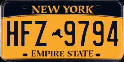 NY license plate HFZ9794