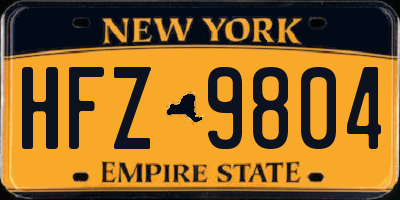 NY license plate HFZ9804