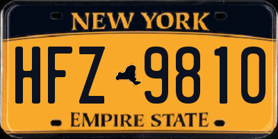 NY license plate HFZ9810