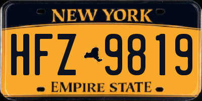 NY license plate HFZ9819