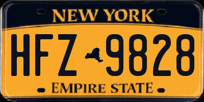 NY license plate HFZ9828