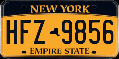 NY license plate HFZ9856