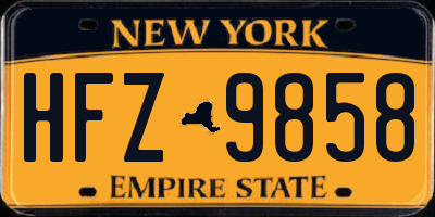NY license plate HFZ9858