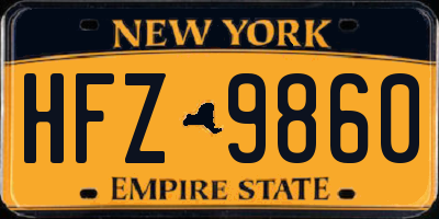 NY license plate HFZ9860