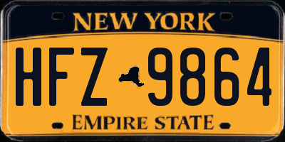 NY license plate HFZ9864