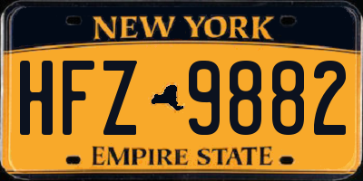 NY license plate HFZ9882