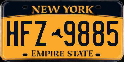 NY license plate HFZ9885