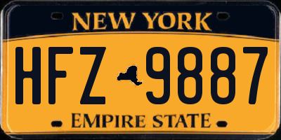 NY license plate HFZ9887