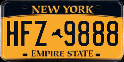 NY license plate HFZ9888