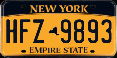 NY license plate HFZ9893