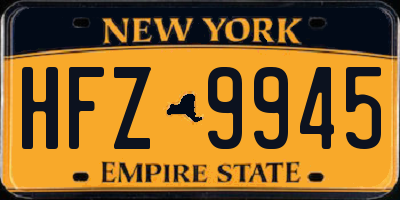 NY license plate HFZ9945