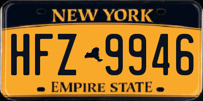 NY license plate HFZ9946