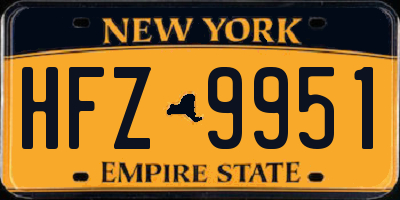 NY license plate HFZ9951
