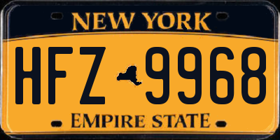 NY license plate HFZ9968