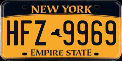 NY license plate HFZ9969