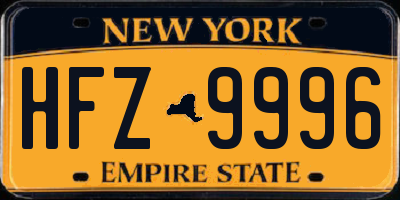 NY license plate HFZ9996