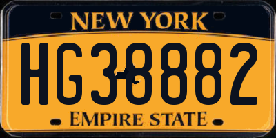 NY license plate HG38882