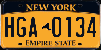 NY license plate HGA0134