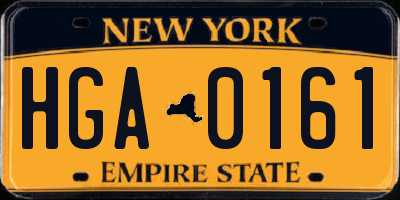NY license plate HGA0161