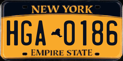NY license plate HGA0186