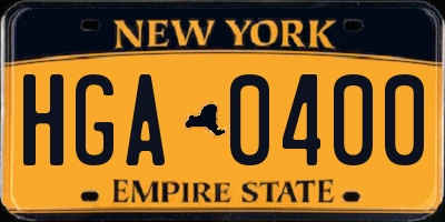 NY license plate HGA0400