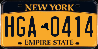 NY license plate HGA0414